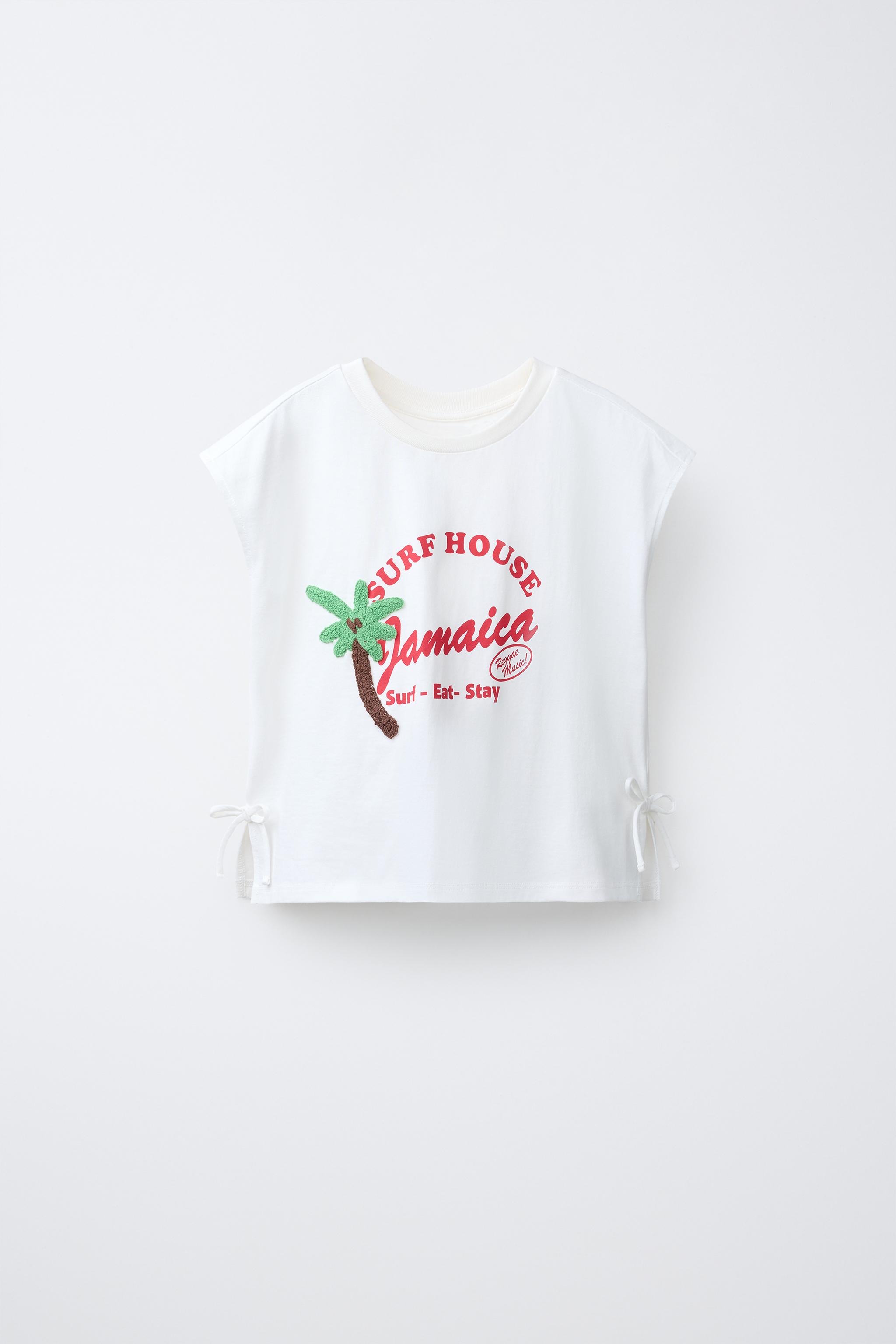 CROCHET KNIT DETAIL T-SHIRT